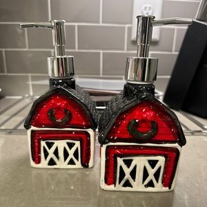 Set of two holiday soap dispensers